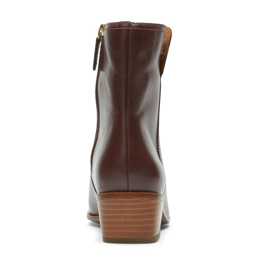 Bota Média Feminina Geovana Rockport Oxblood