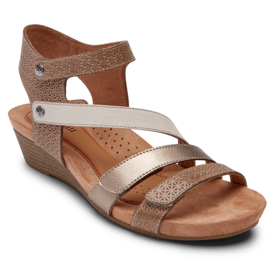 Sandália Hollywood 4 Tiras De Mulher Rockport Pomba Multi