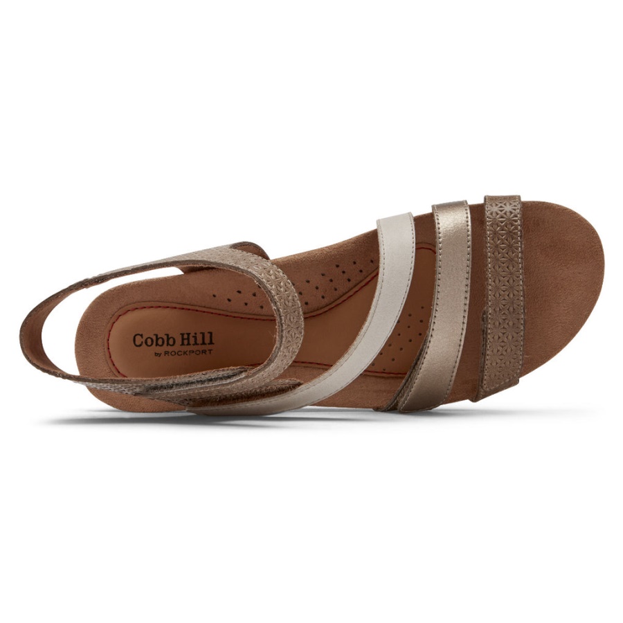 Sandália Hollywood 4 Tiras De Mulher Rockport Pomba Multi