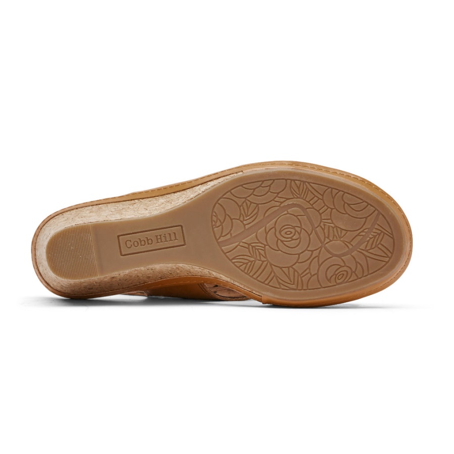 Janna Perfurado Bronzeado Slingback Feminino Rockport