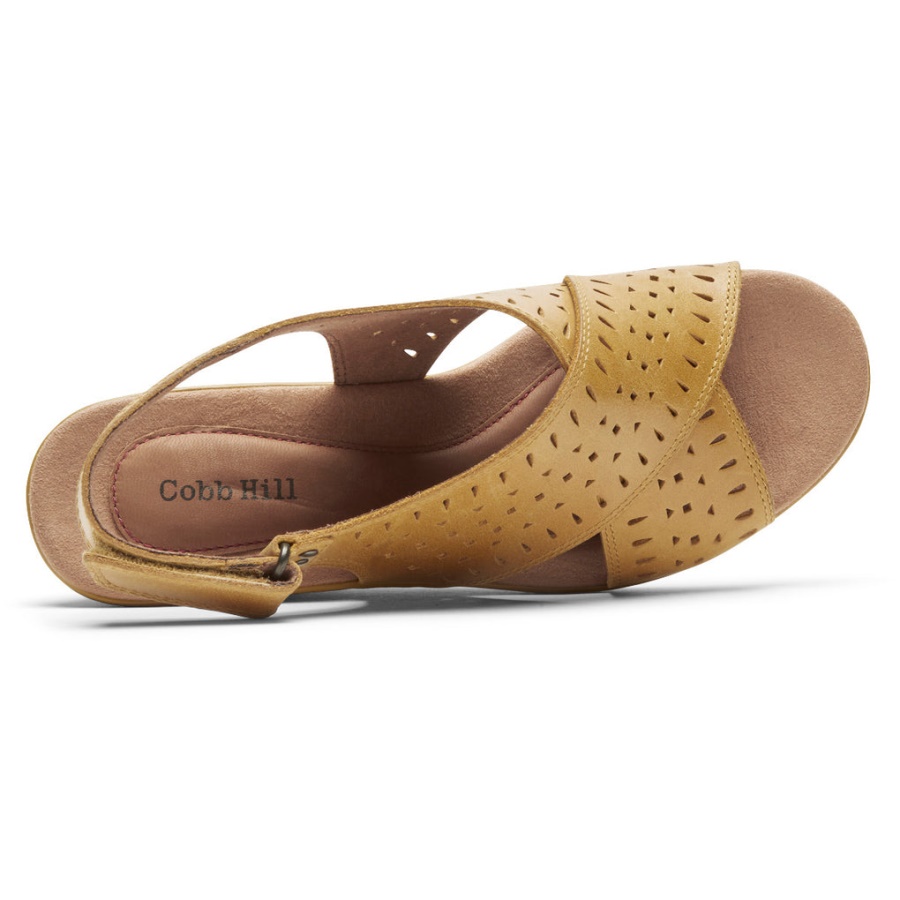 Sandália Janna Slingback Cunha Feminina Rockport Sunbeam Couro