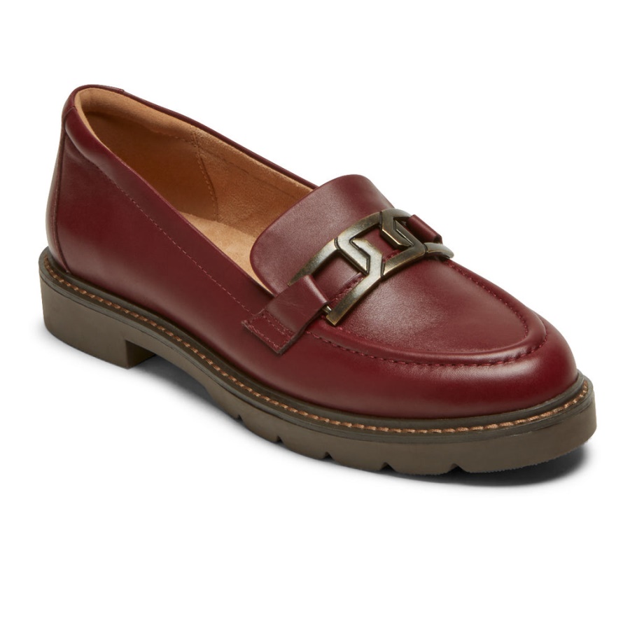 Mocassim Feminino Kacey Chain Loafer De Rockport Porto Tawny