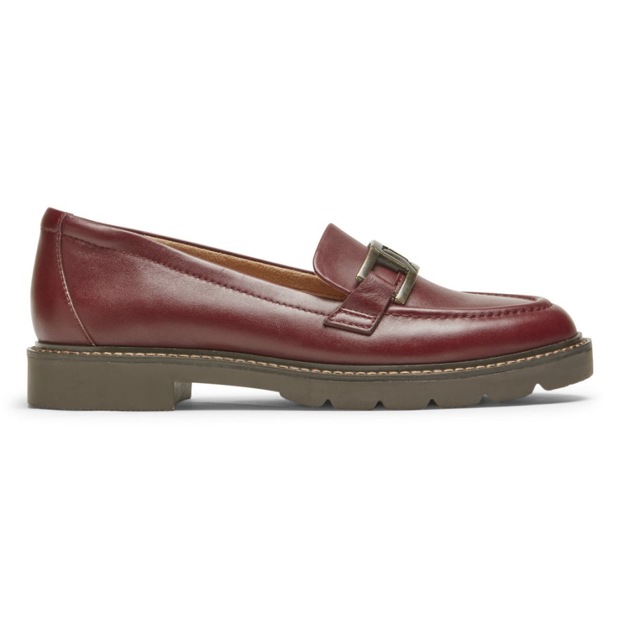 Mocassim Feminino Kacey Chain Loafer De Rockport Porto Tawny
