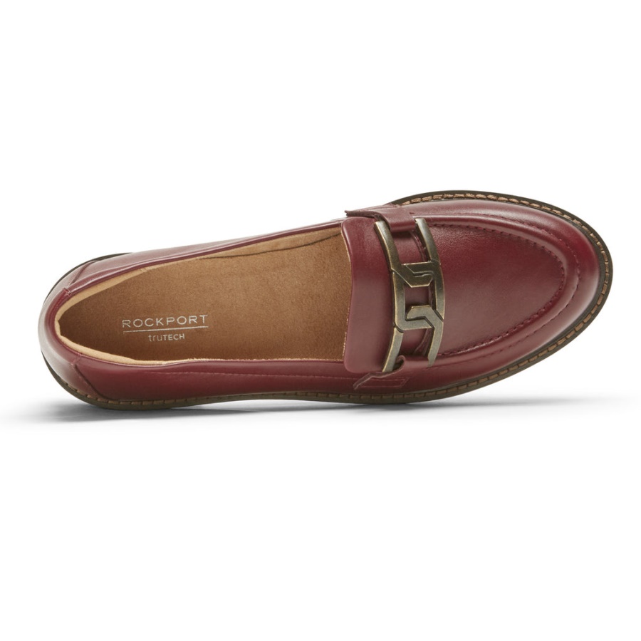 Mocassim Feminino Kacey Chain Loafer De Rockport Porto Tawny