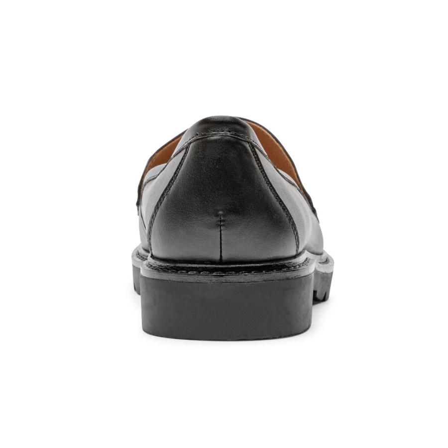 Mocassim Feminino Rockport Kacey Penny De Couro Preto