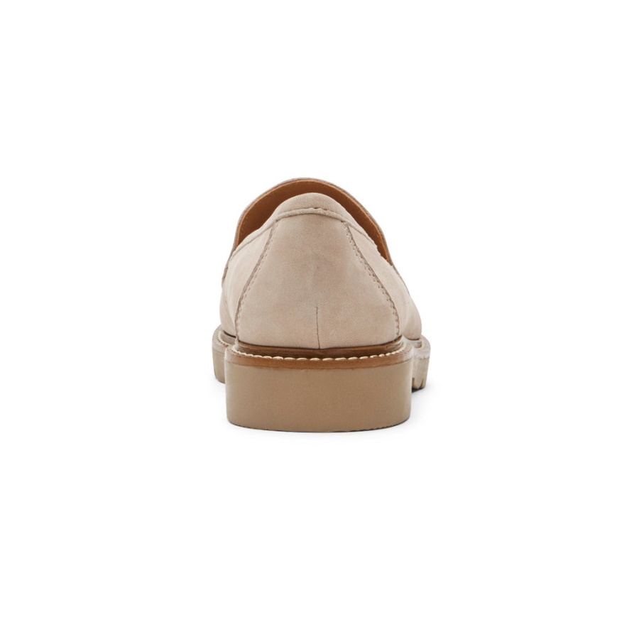 Mocassim Feminino Kacey Penny Loafer Taupe Nubuck Rockport