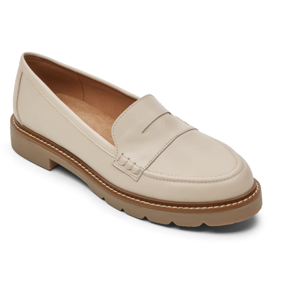 Mocassim Feminino Kacey Penny Loafer Baunilha Rockport