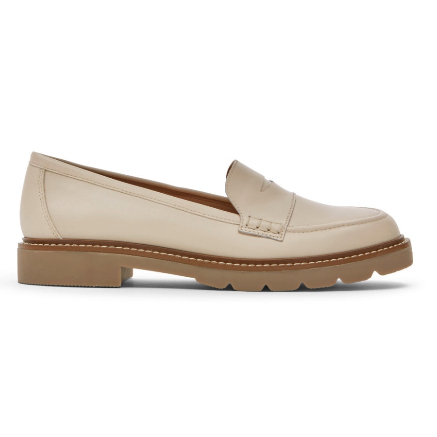 Mocassim Feminino Kacey Penny Loafer Baunilha Rockport