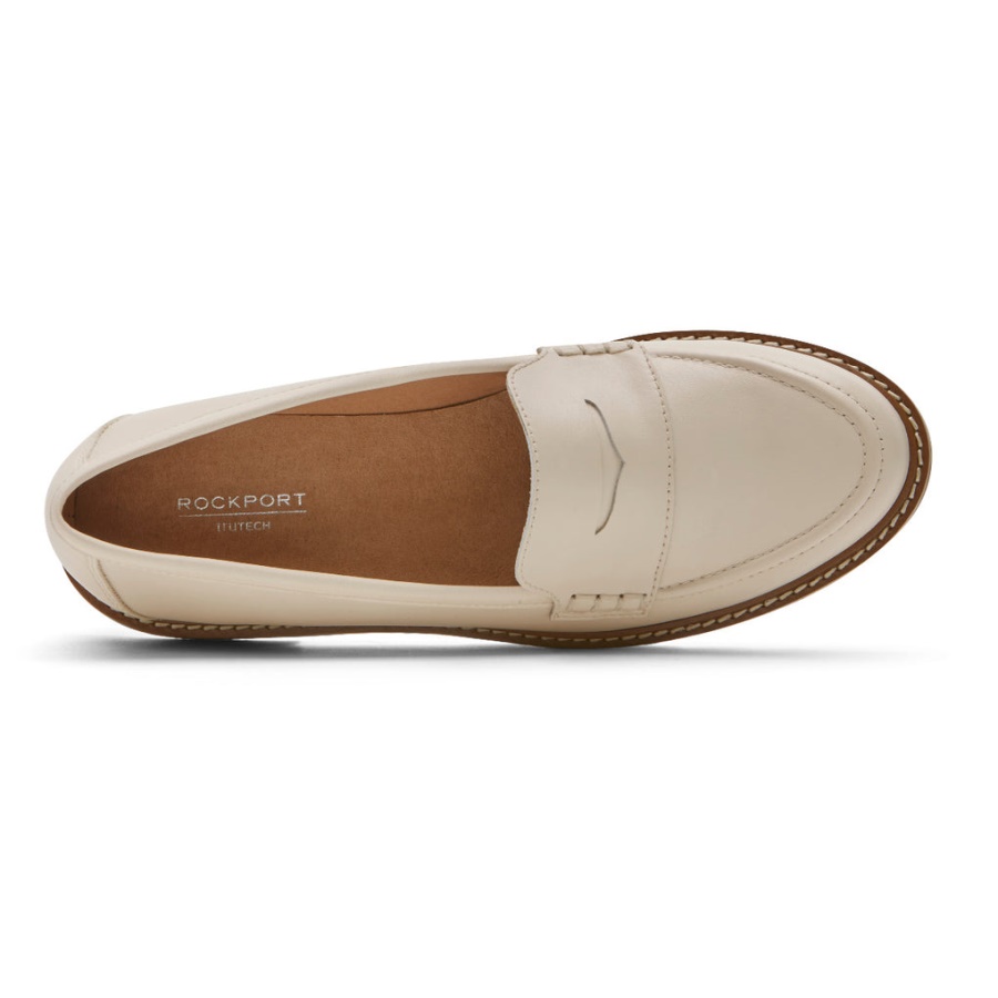 Mocassim Feminino Kacey Penny Loafer Baunilha Rockport