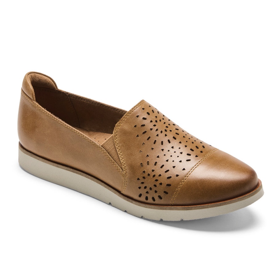 Rockport Feminino Laci Twin-gore Couro Mel