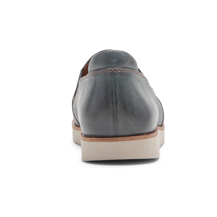 Rockport Feminino Laci Twin-gore Couro Azul-petróleo Slip-on Feminino
