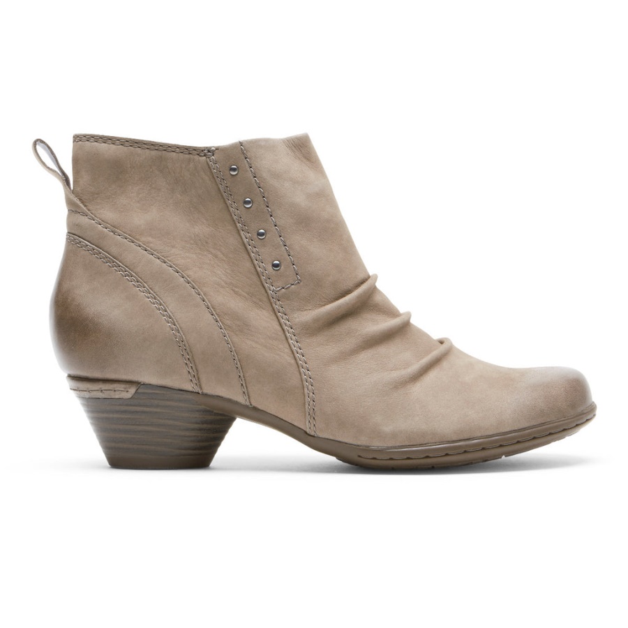Bota Feminina De Louro Rebitada Pedra Nobuck Rockport