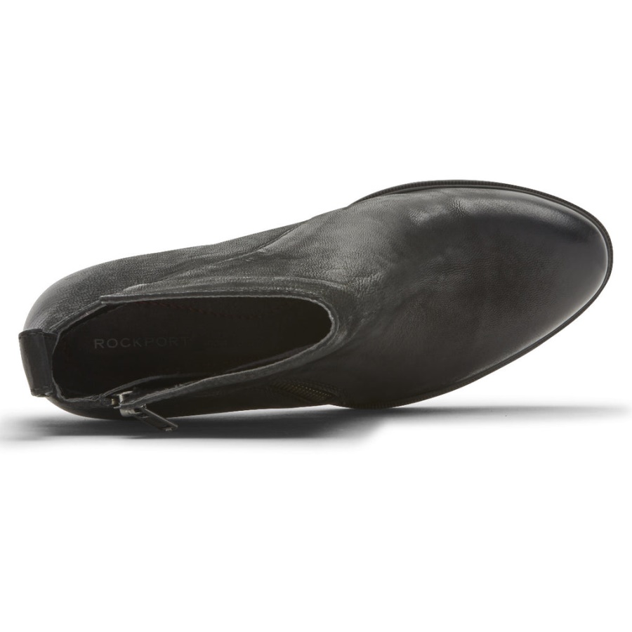 Bota Maddie Com Zíper De Mulher Rockport Preta