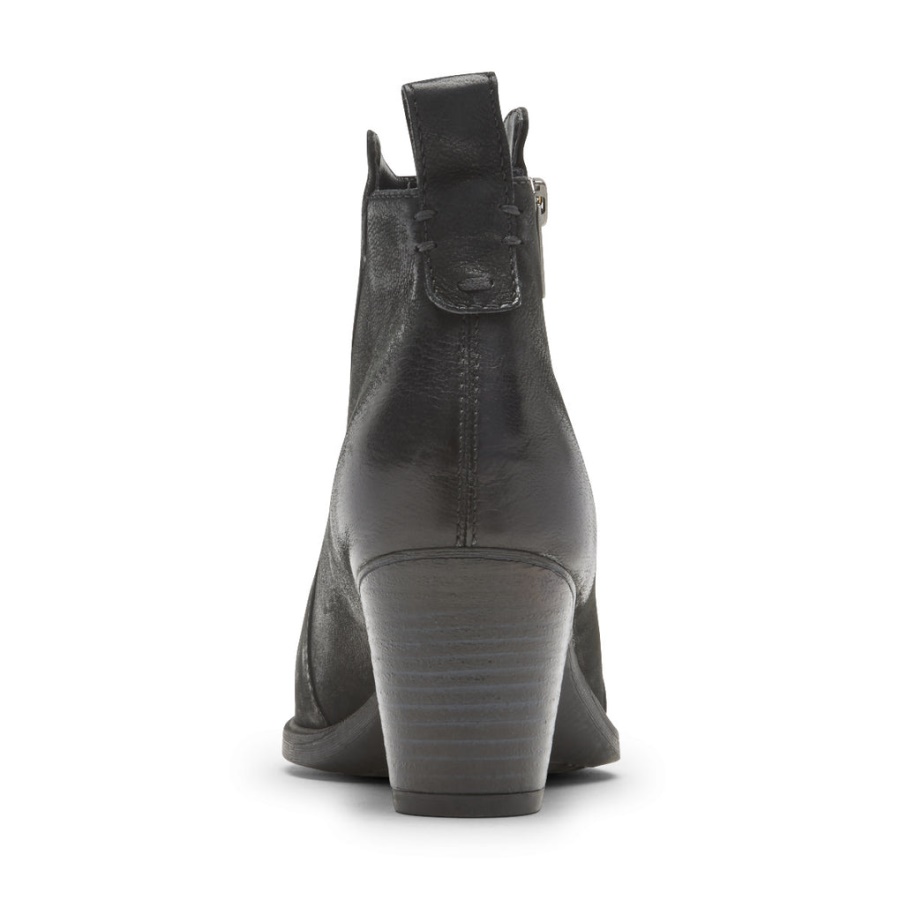 Bota Maddie Com Zíper De Mulher Rockport Preta