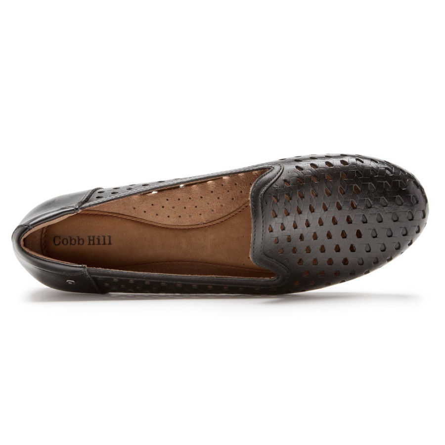 Rockport Feminino Maiika Slip-on Tecido De Couro Preto