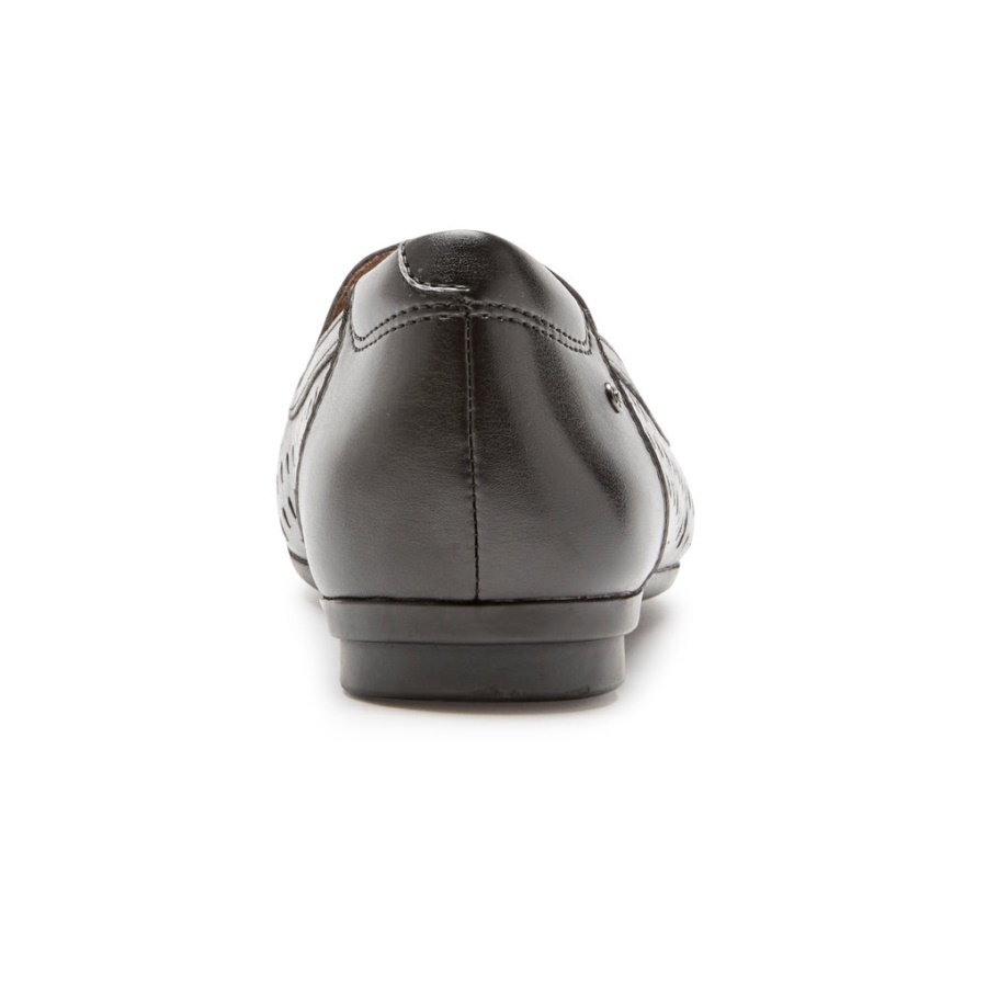 Rockport Feminino Maiika Slip-on Tecido De Couro Preto