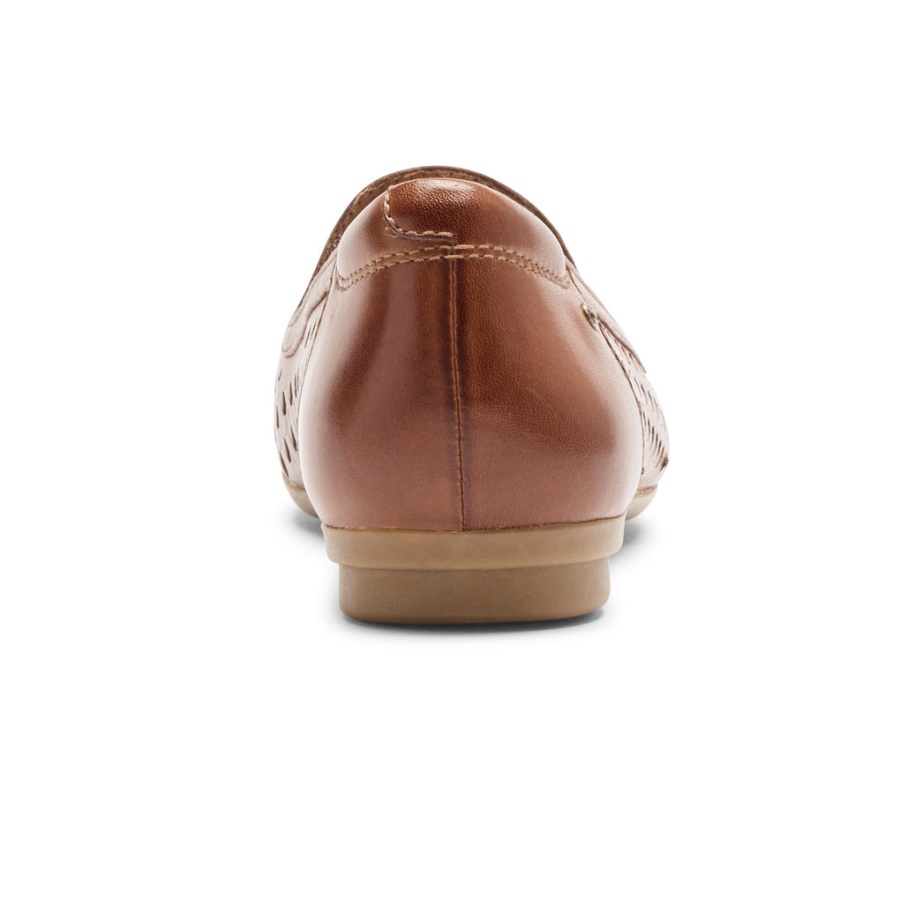Rockport Feminino Maiika Tecido Em Couro Tan