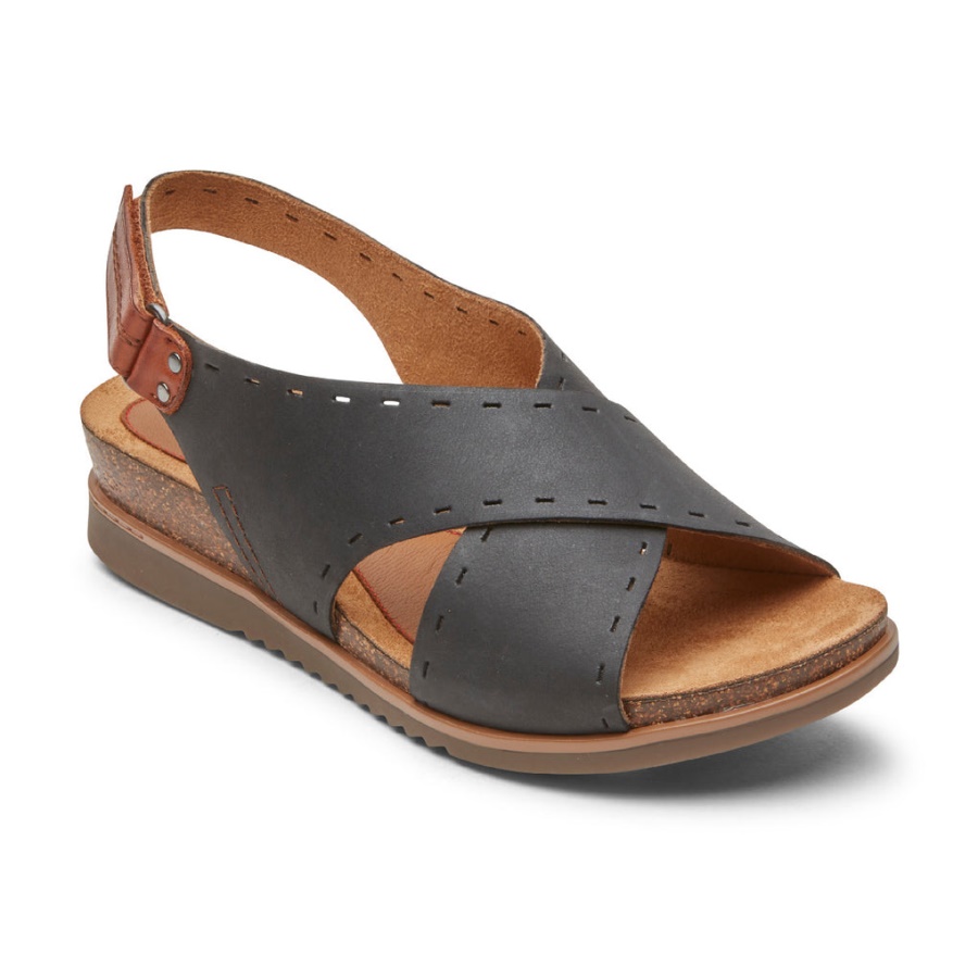 Sandália Feminina May Slingback Rockport Preta