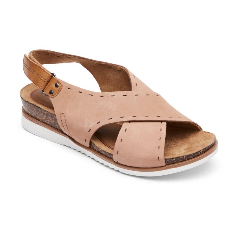 Sandália Rockport Feminina Maio Slingback Rosa Toscana