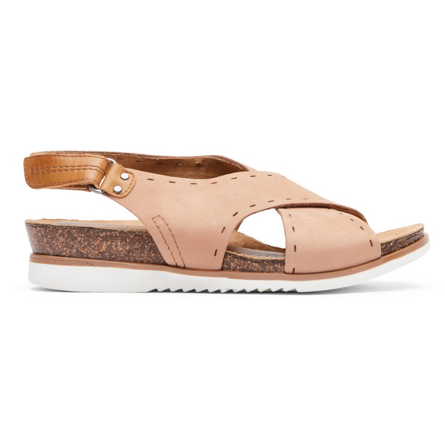 Sandália Rockport Feminina Maio Slingback Rosa Toscana