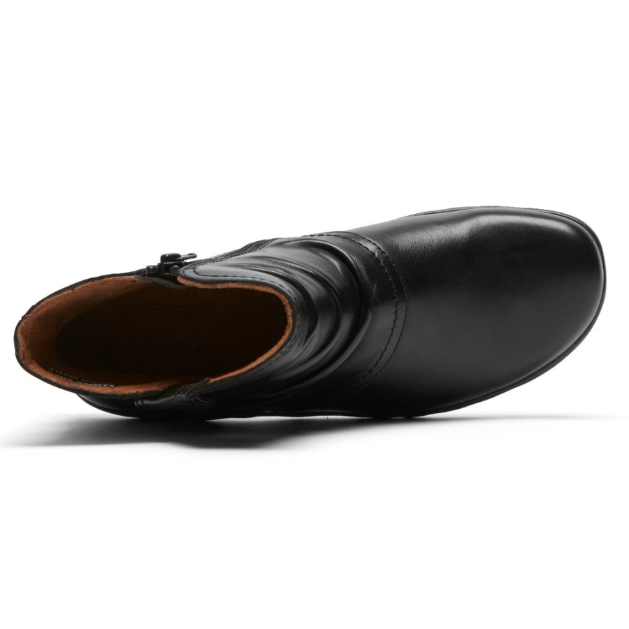 Bota Feminina Penfield Ruched Rockport Couro Preto