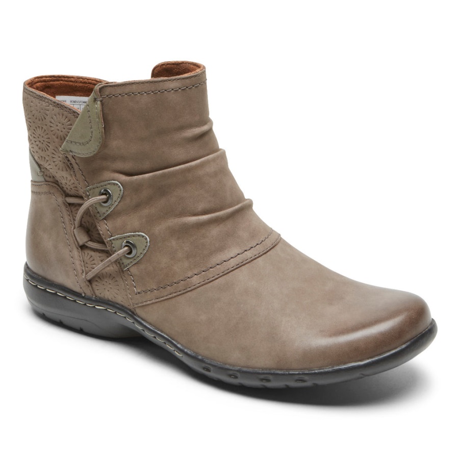 Bota Feminina Penfield Ruched Pedra Nobuck Rockport