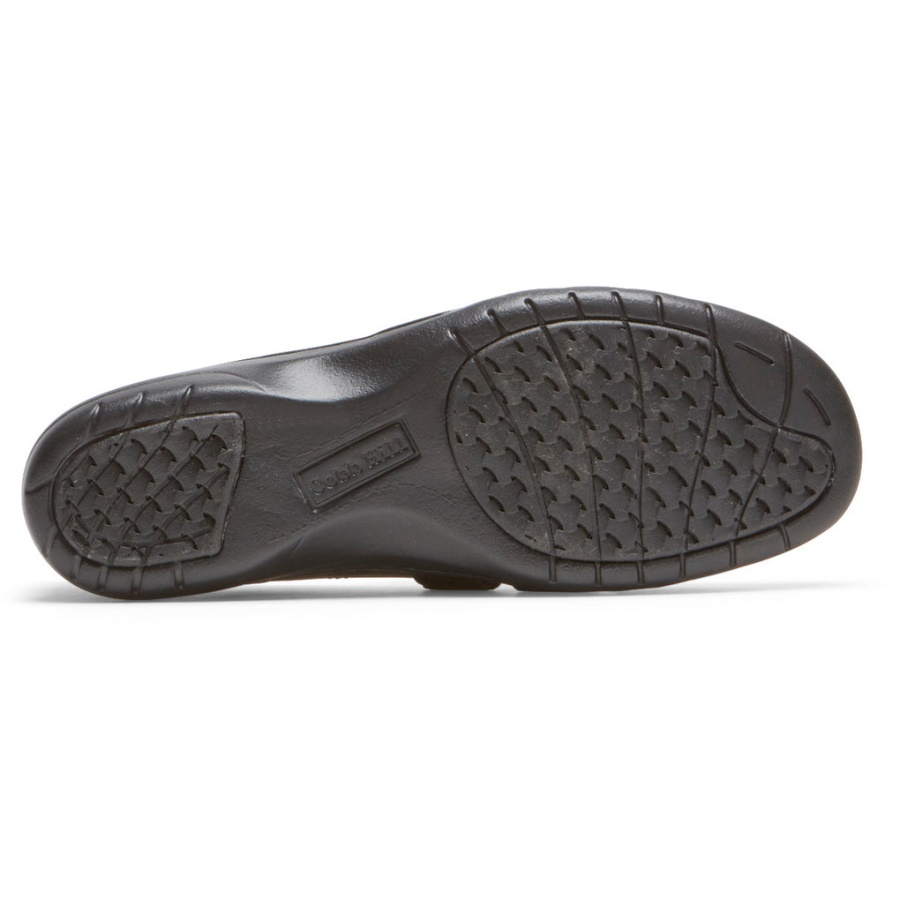 Slip-on Preto Com Tiras Penfield Feminino Rockport