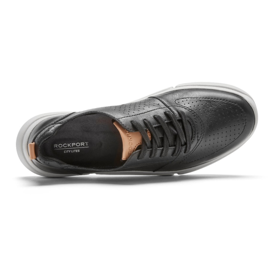 Tênis Feminino Rockport R-evolution Lavável Com Cadarço Preto Lavável