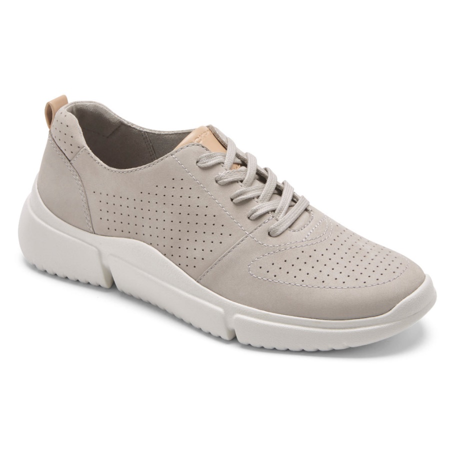 Tênis Feminino Rockport R-evolution Lavável Com Cadarço Cinza Urze