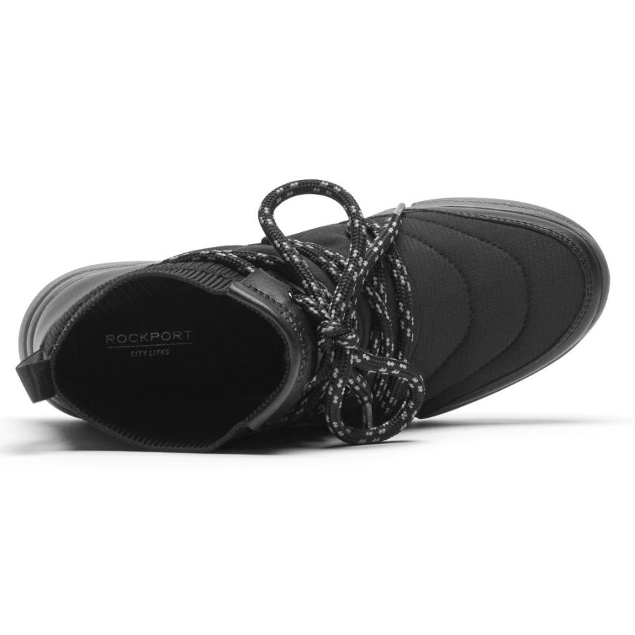 Botinha Acolchoada Lavável Rockport Feminina R-evolution Preta