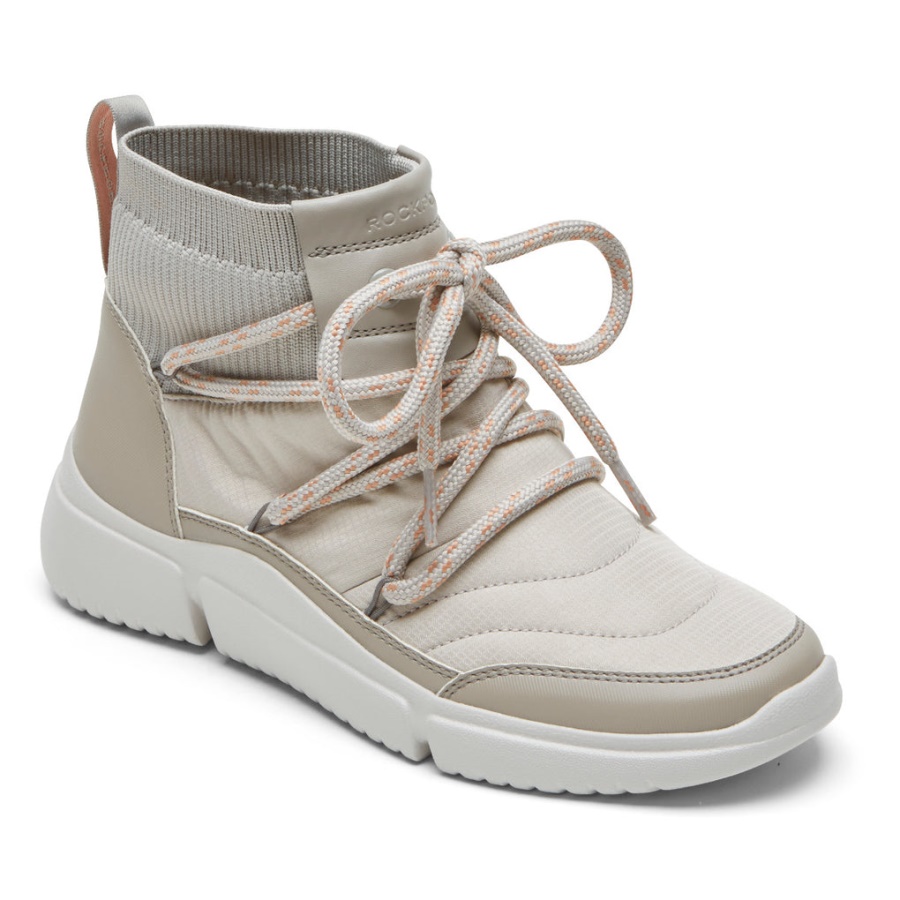 Botinha Acolchoada Lavável Rockport Feminina R-evolution Cinza