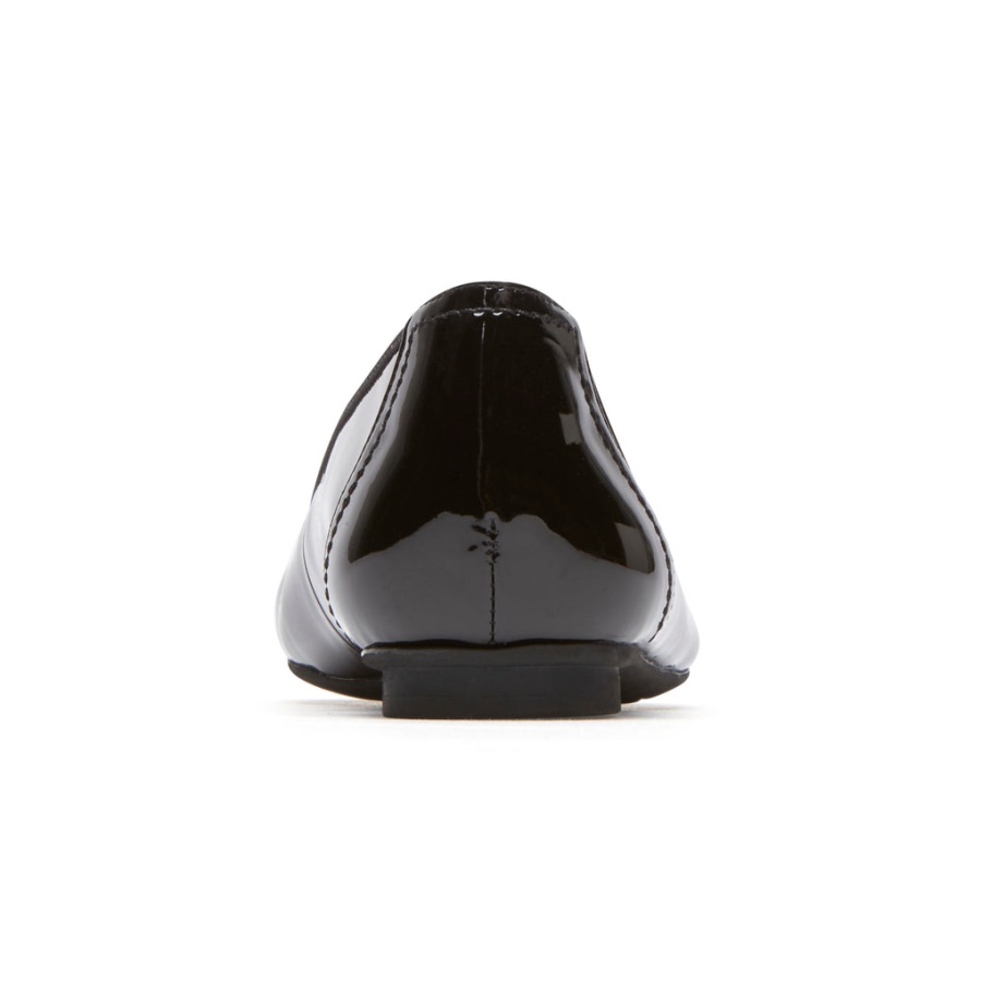 Rockport Feminino Reagan Ballet Flat Black Patente Sintético