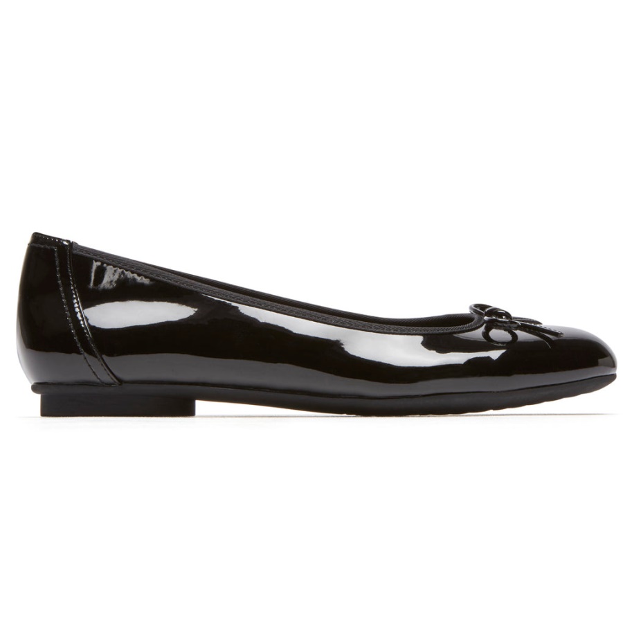 Rockport Feminino Reagan Ballet Flat Black Patente Sintético