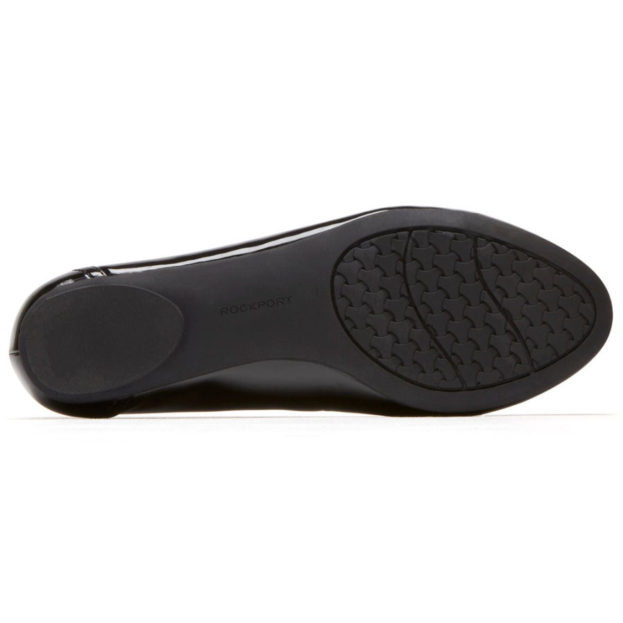 Rockport Feminino Reagan Ballet Flat Black Patente Sintético