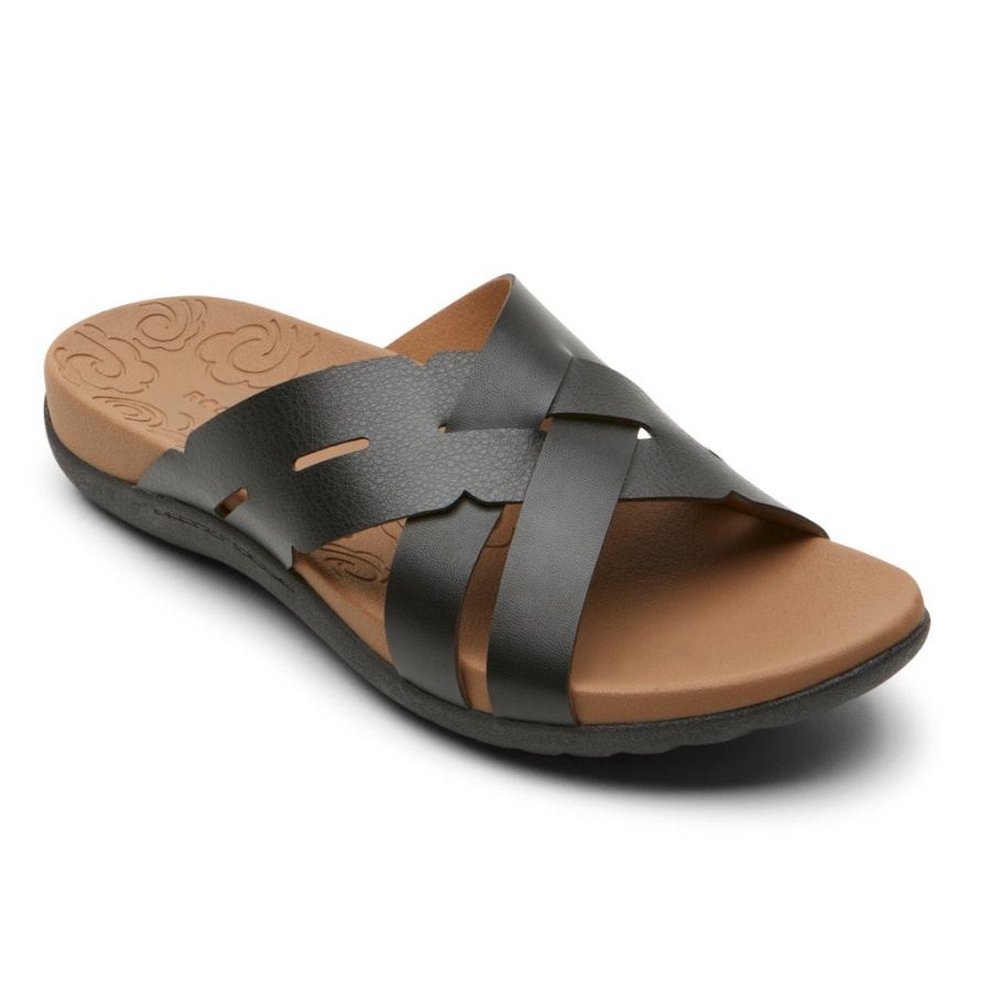 Slide Tecido Ridge Feminino Rockport Preto