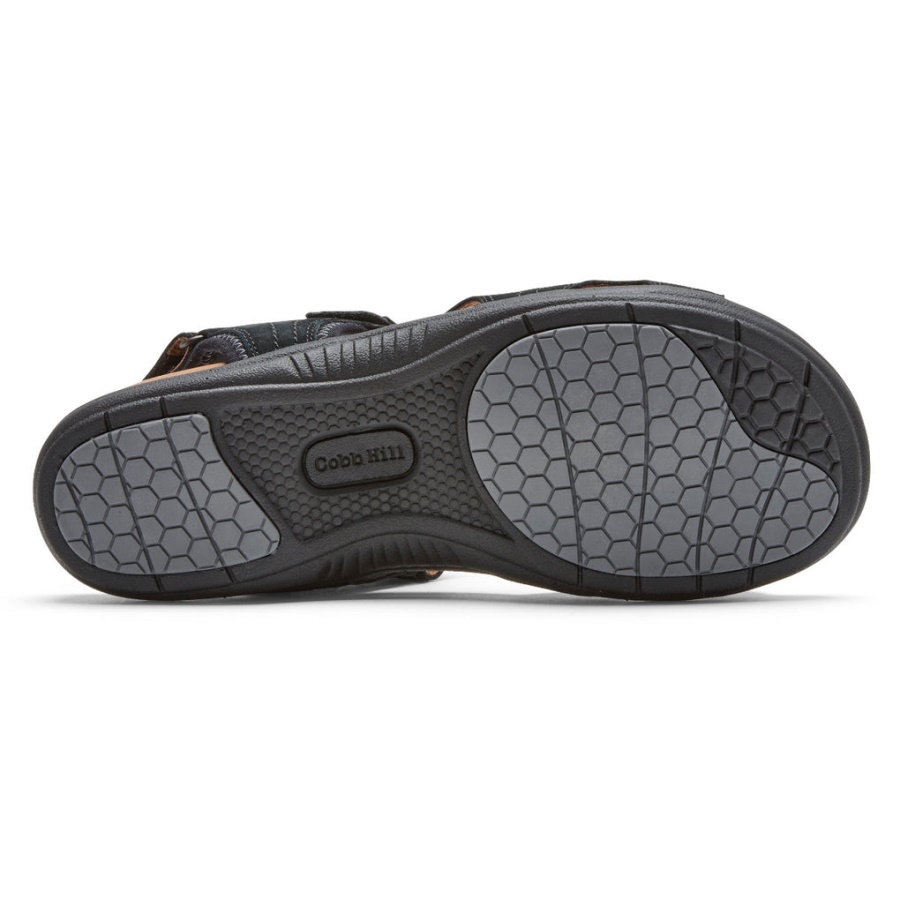 Sandália Feminina Com Tira Rubey Rockport Nobuck Preto