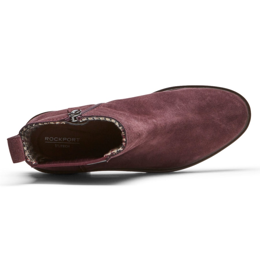 Bota Feminina Ryleigh Chelsea Rockport Impermeável Oxblood