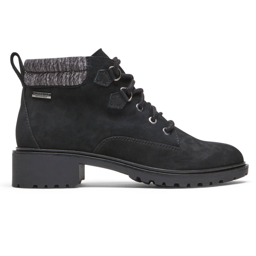 Bota Feminina Ryleigh Hiker Rockport Impermeável Preta