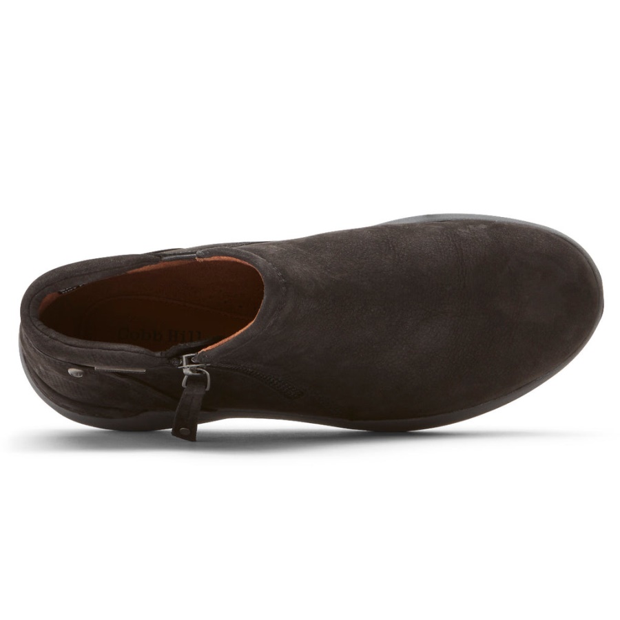 Bota Skylar Feminina Rockport Com Zíper Impermeável Preta