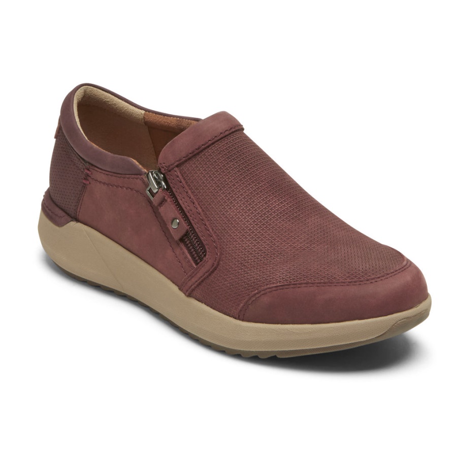Rockport Skylar Feminino Com Zíper Slip-on Redwood