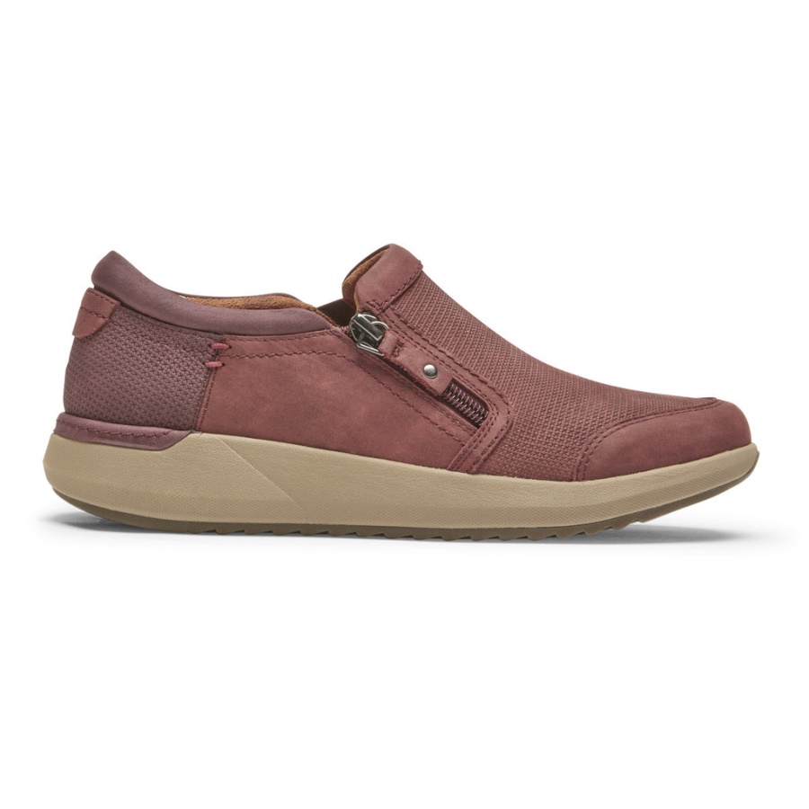 Rockport Skylar Feminino Com Zíper Slip-on Redwood