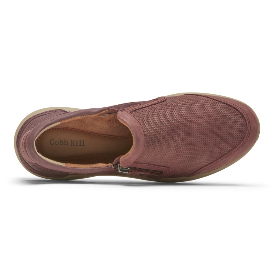 Rockport Skylar Feminino Com Zíper Slip-on Redwood