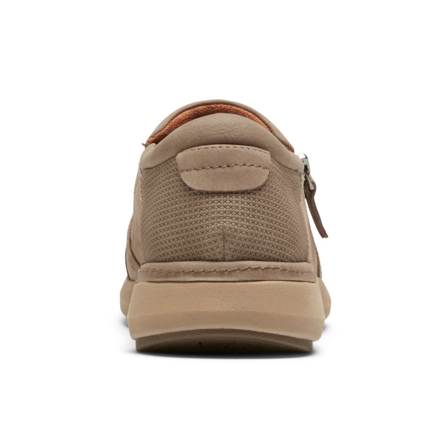 Skylar Slip-on Taupe Feminino Com Zíper Rockport