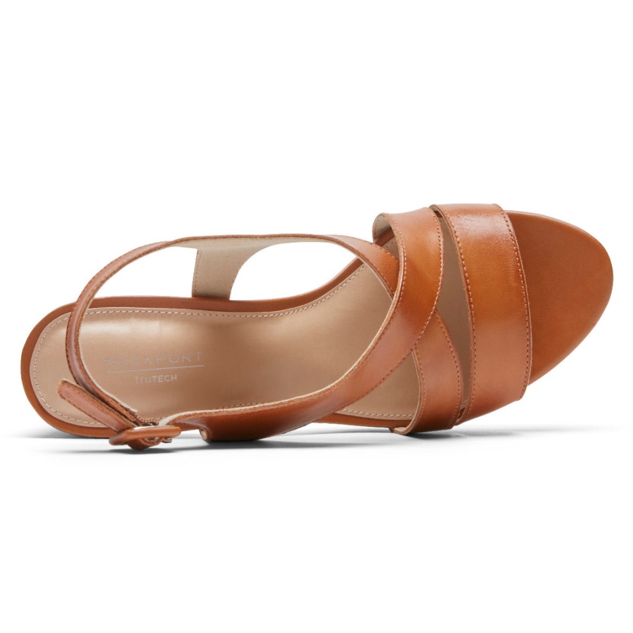 Rockport Tabitha Salto Slingback Tan Feminino