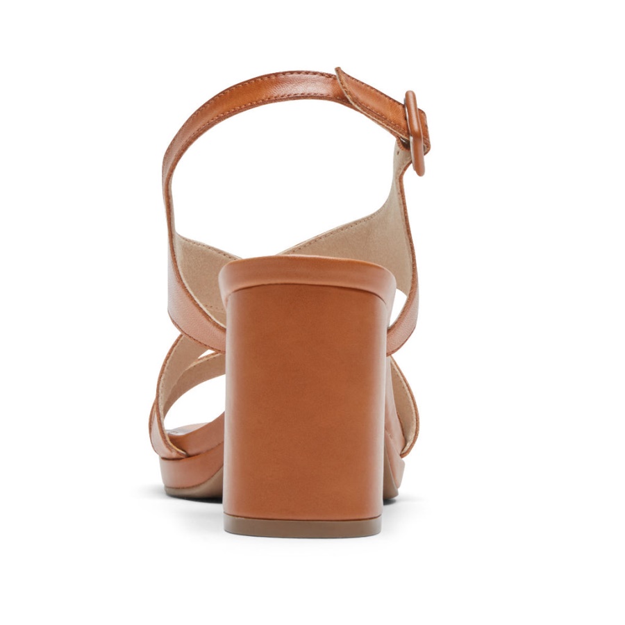 Rockport Tabitha Salto Slingback Tan Feminino