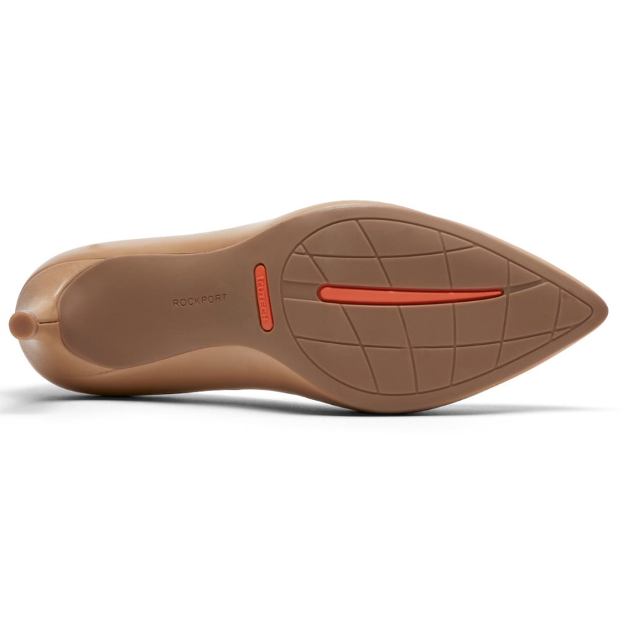 Rockport Movimento Total Feminino 75mm Salto Bico Fino Mocha Latte