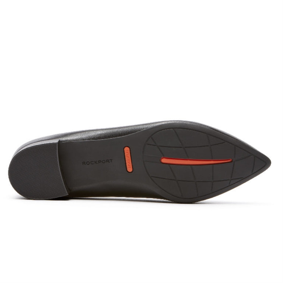 Rockport Movimento Total Feminino Adelyn Ballet Flat Black Burn Bezerro