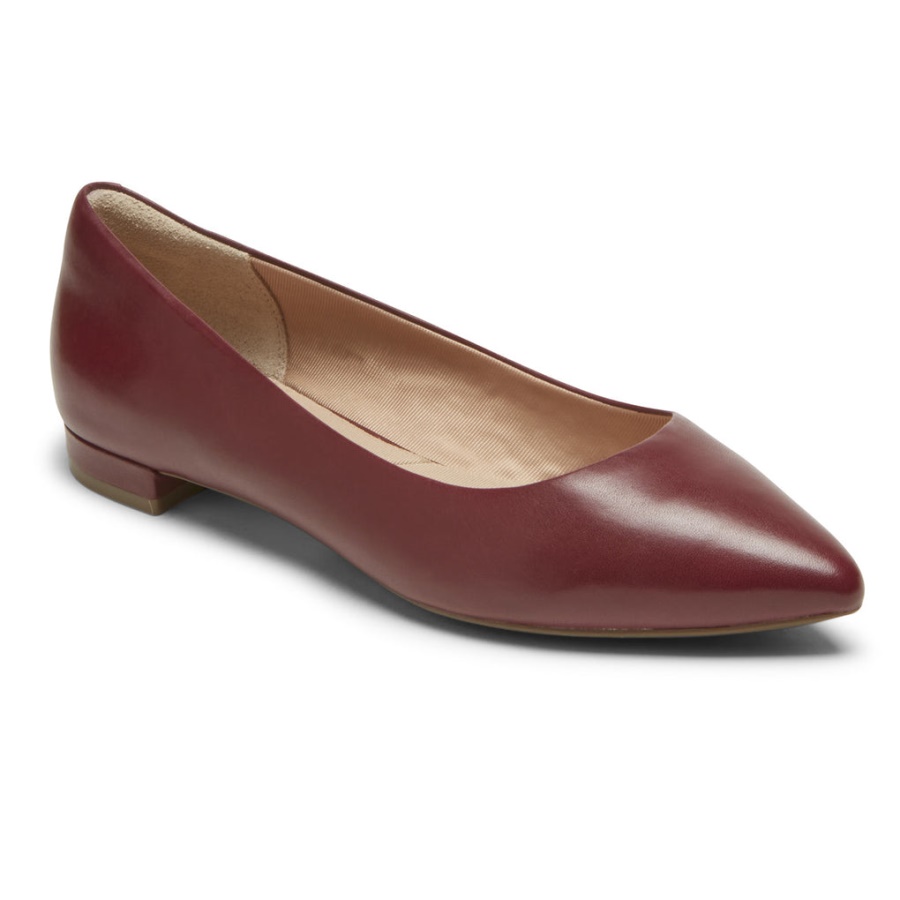 Rockport Movimento Total Feminino Adelyn Ballet Flat Tawny Couro Porto