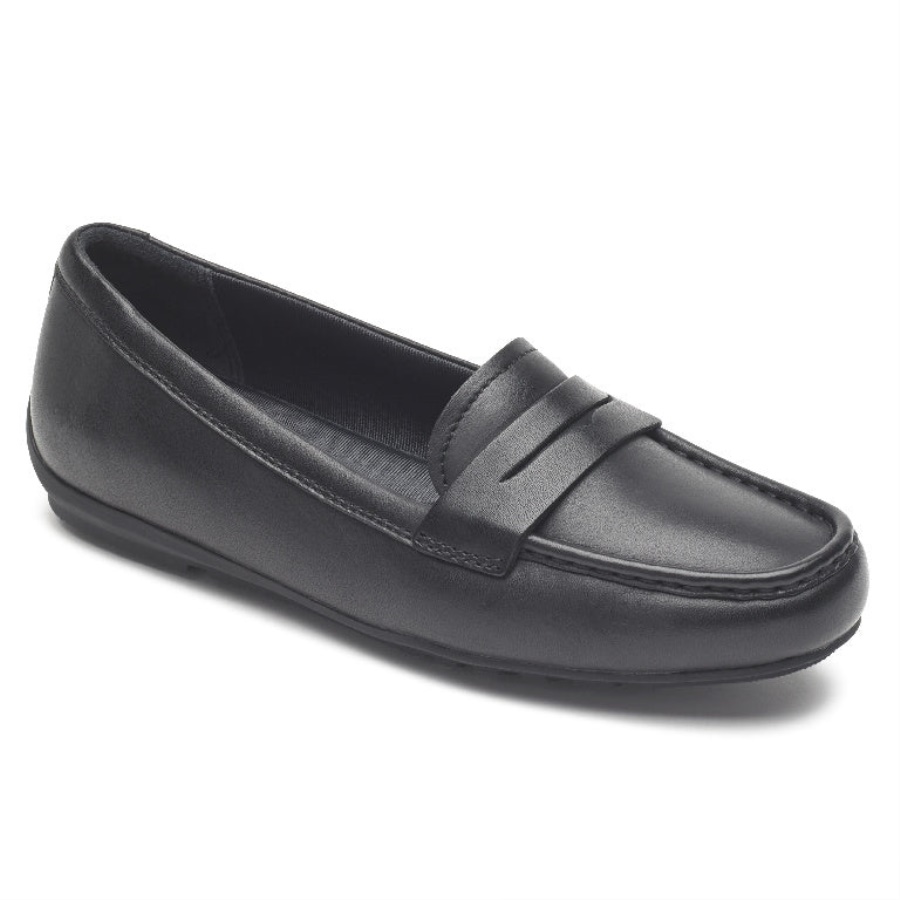 Mocassim Feminino Rockport Total Motion Driver Penny Loafer Preto