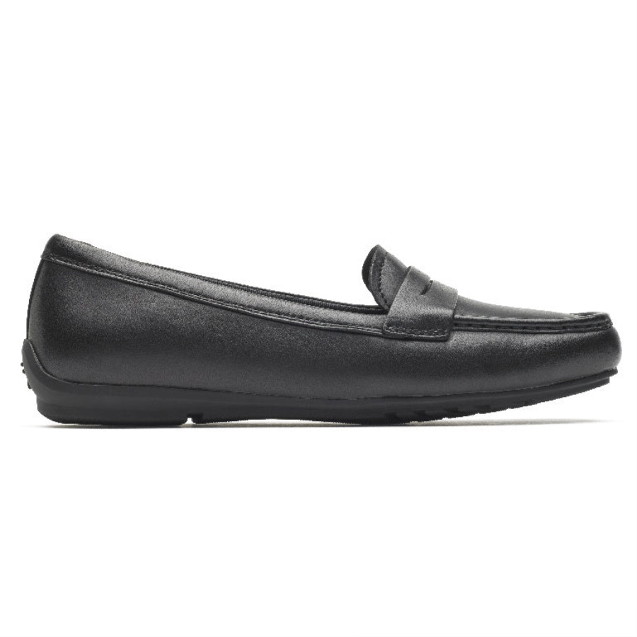 Mocassim Feminino Rockport Total Motion Driver Penny Loafer Preto